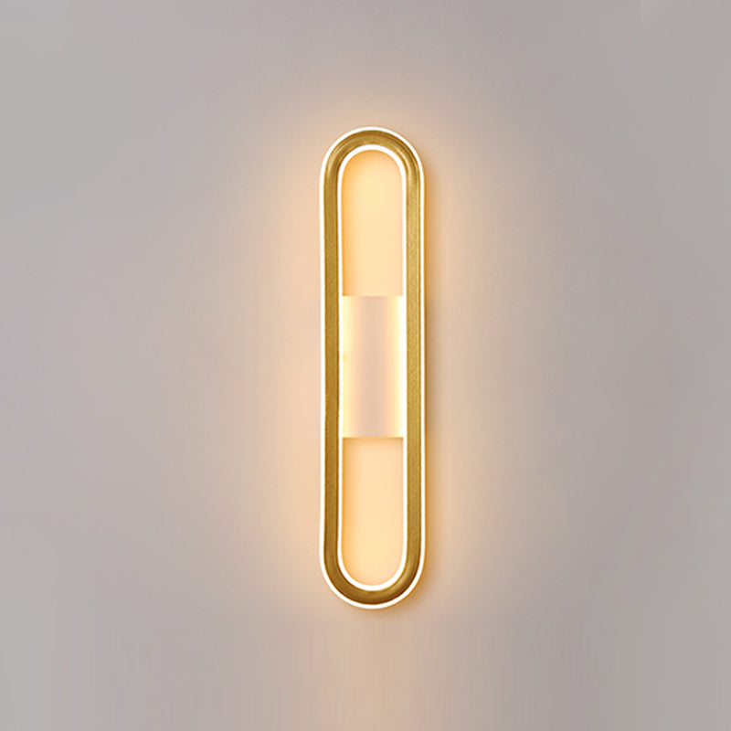 Oval Shape Metal Wall Light Modern Style 1 Light Wall Mount Light