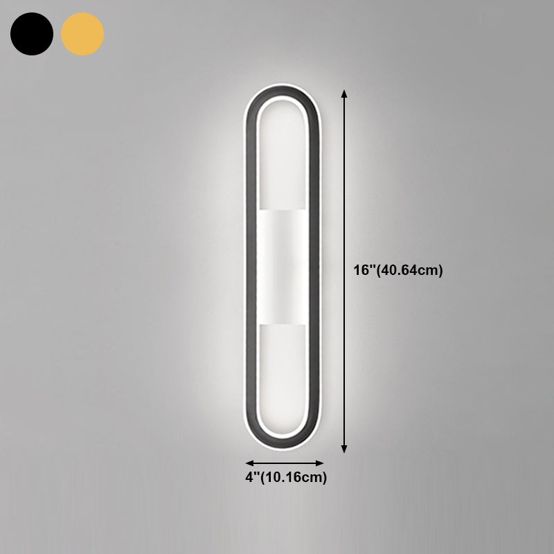 Oval Shape Metal Wall Light Modern Style 1 Light Wall Mount Light