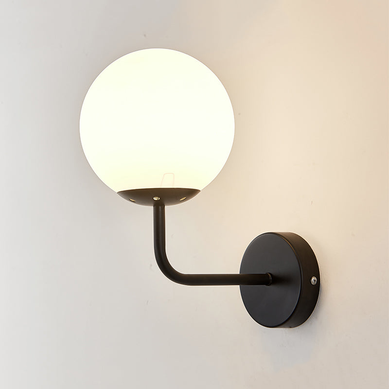 1 Light Ball Wall Lighting Fixtures Modern Style Glass Wall Mounted Lights