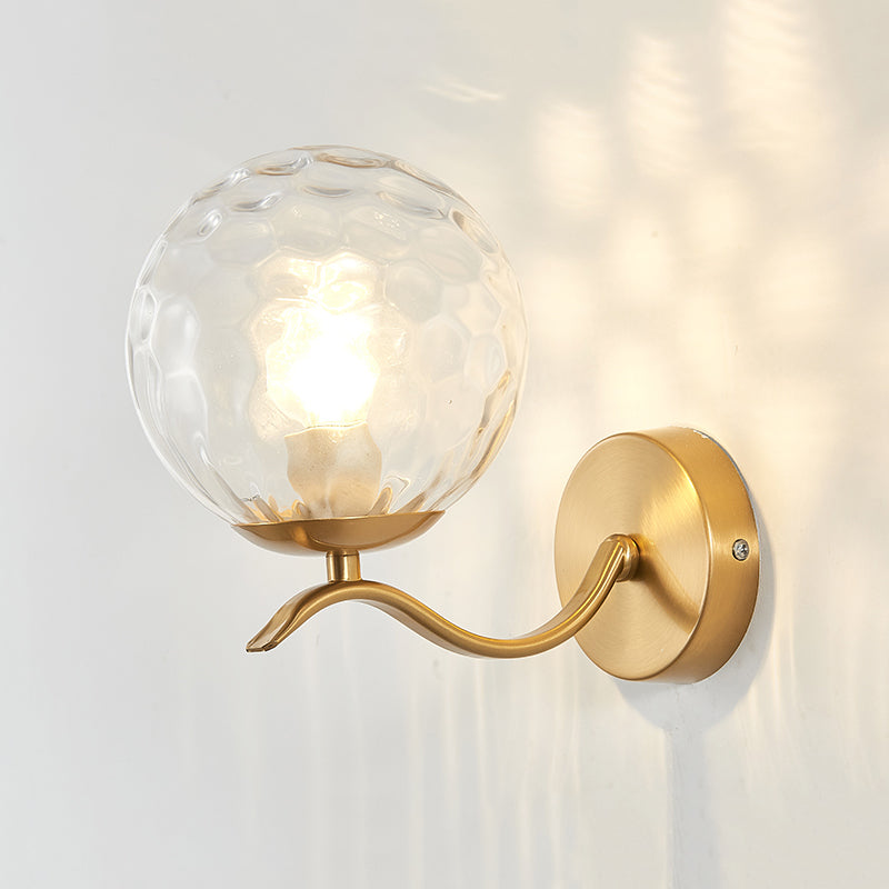1 Light Ball Wall Lighting Fixtures Modern Style Glass Wall Mounted Lights