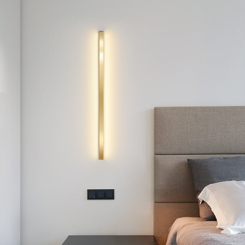 Linear Shape Metal Wall Light Modern Style Single Light Wall Lighting Idea