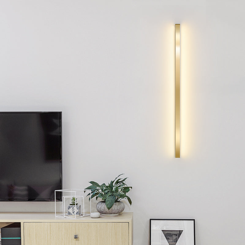 Linear Shape Metal Wall Light Modern Style Single Light Wall Lighting Idea