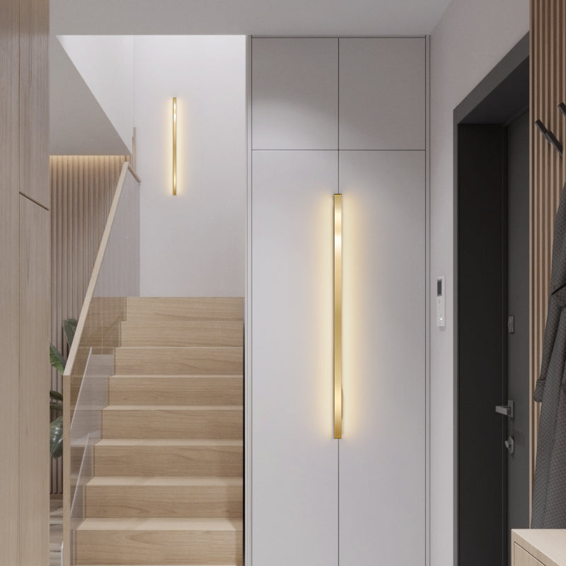 Linear Shape Metal Wall Light Modern Style Single Light Wall Lighting Idea