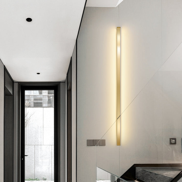 Linear Shape Metal Wall Light Modern Style Single Light Wall Lighting Idea
