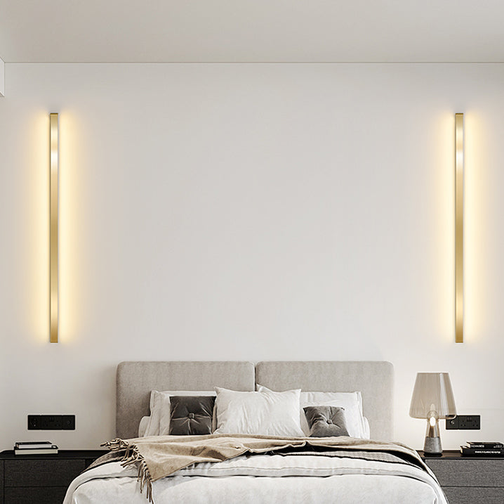 Linear Shape Metal Wall Light Modern Style Single Light Wall Lighting Idea