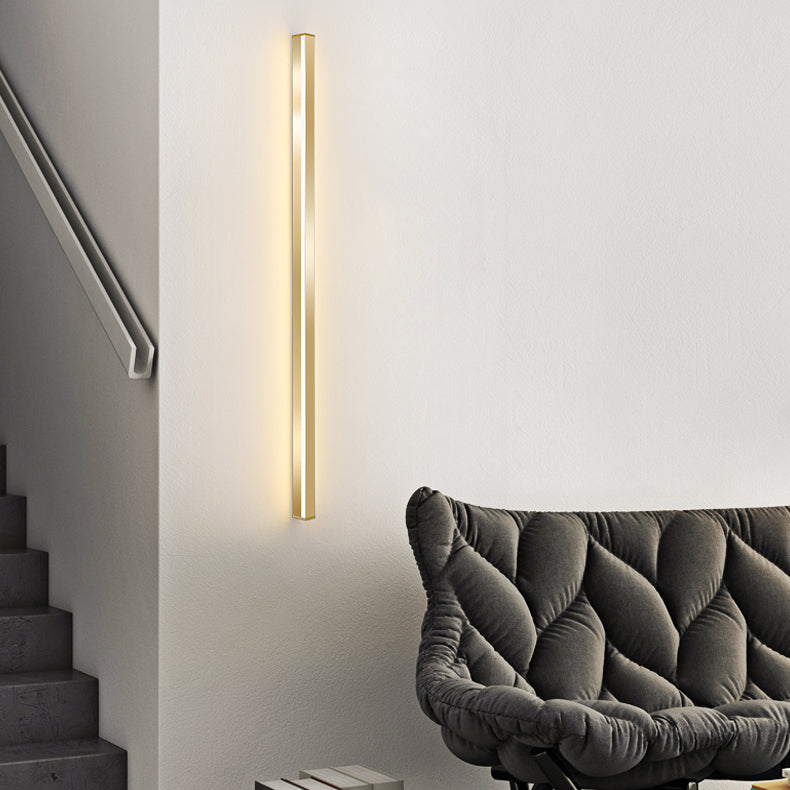 Linear Shape Metal Wall Light Modern Style Single Light Wall Lighting Idea