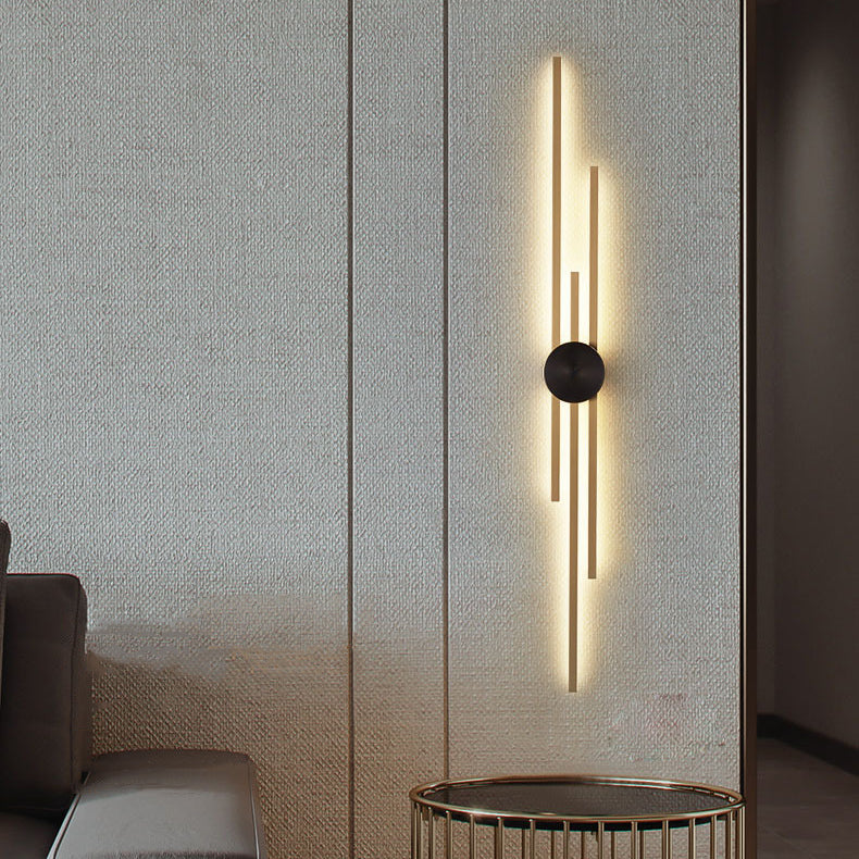 Multi Lights Linear Wall Lighting Fixtures Modern Style Metal Wall Mounted Lights