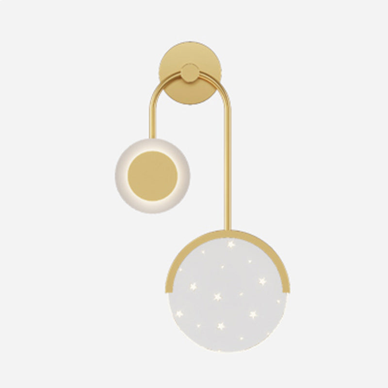 Modern Metal Wall Light Geometric 2 Lights LED Wall Sconce for Bedroom