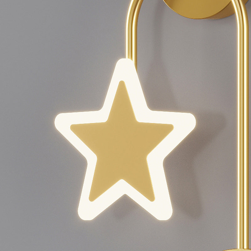 Modern Metal Wall Light Geometric 2 Lights LED Wall Sconce for Bedroom