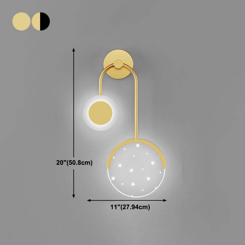 Modern Metal Wall Light Geometric 2 Lights LED Wall Sconce for Bedroom
