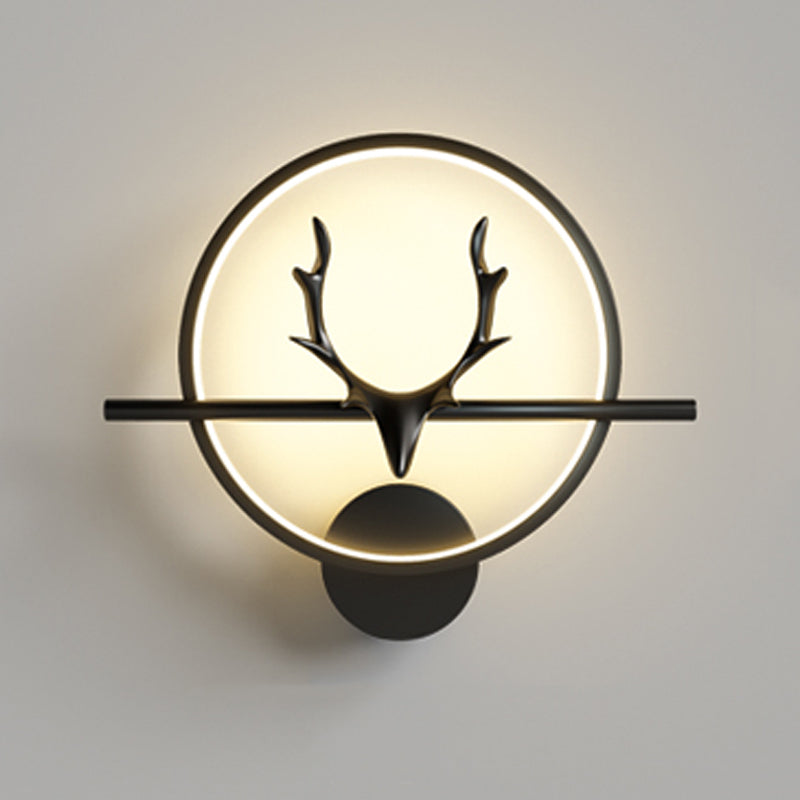 Metal Round Shape Wall Light Modern Style 1 Light Wall Mounted Light Fixtures