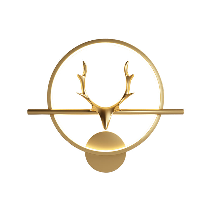 Metal Round Shape Wall Light Modern Style 1 Light Wall Mounted Light Fixtures