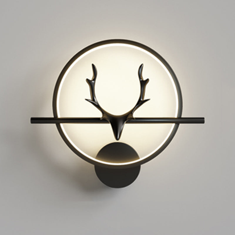 Metal Round Shape Wall Light Modern Style 1 Light Wall Mounted Light Fixtures