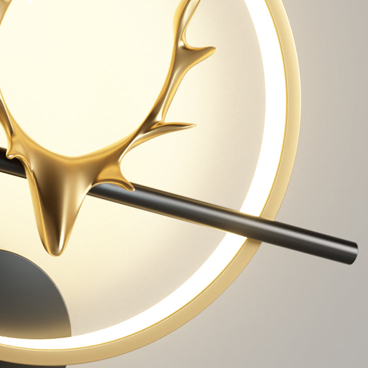 Metal Round Shape Wall Light Modern Style 1 Light Wall Mounted Light Fixtures