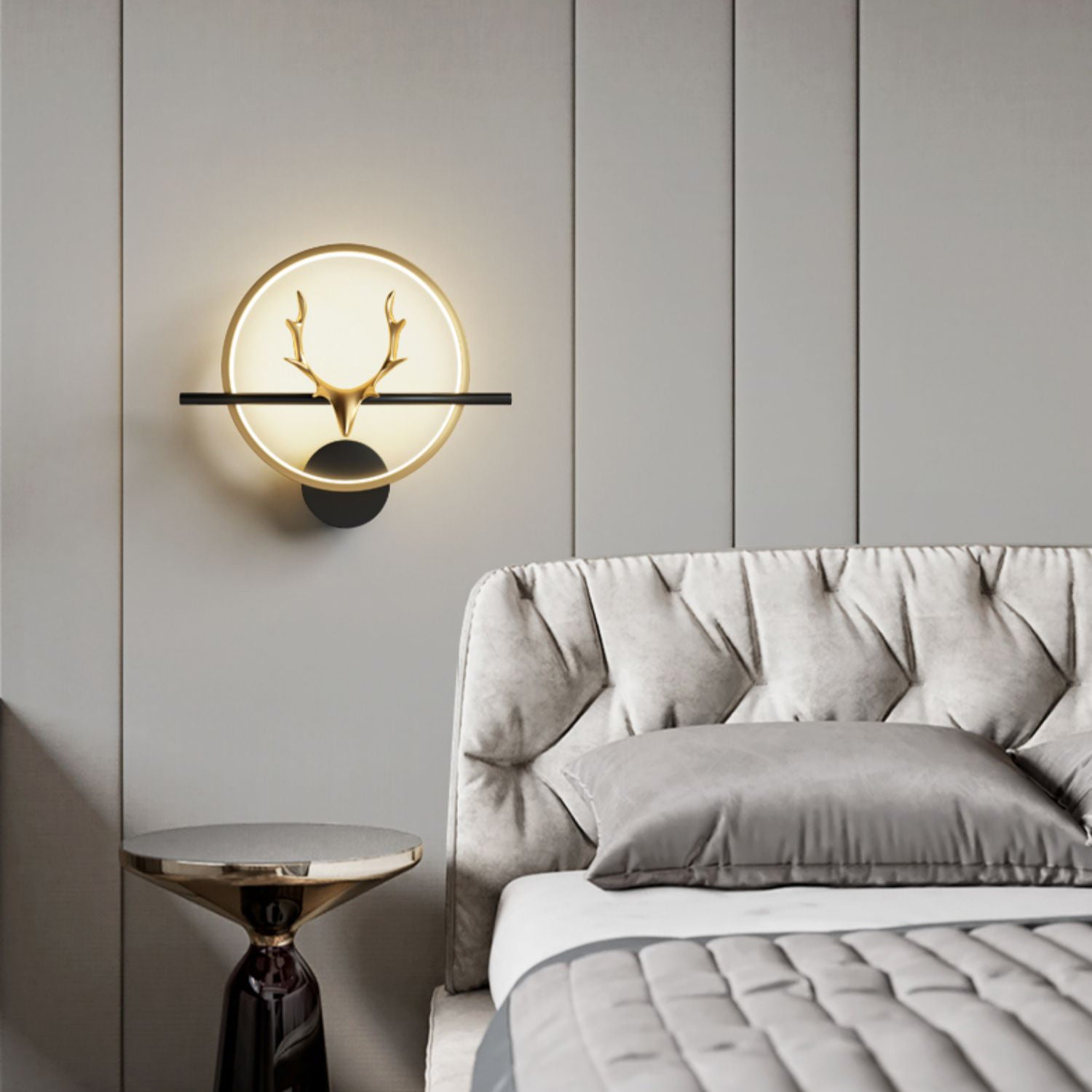 Metal Round Shape Wall Light Modern Style 1 Light Wall Mounted Light Fixtures