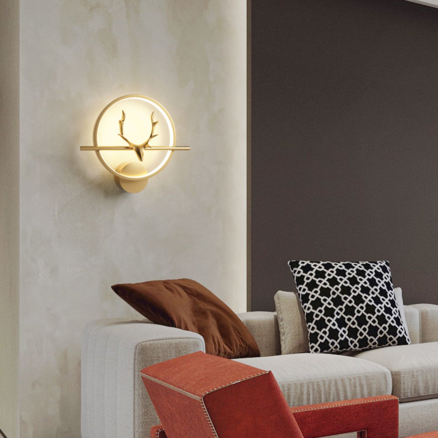 Metal Round Shape Wall Light Modern Style 1 Light Wall Mounted Light Fixtures