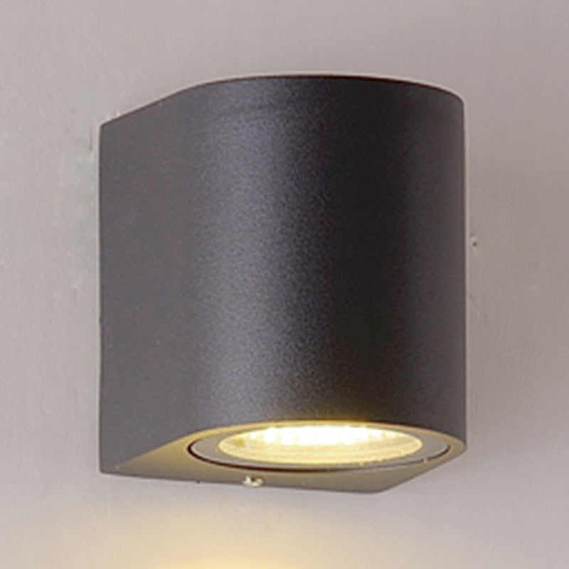 Contemporary Aluminum Wall Light Geometric Wall Washer in Black for Outdoors