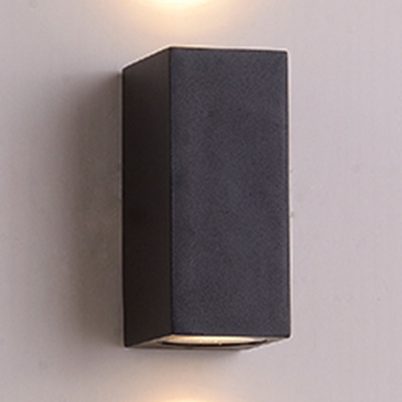 Contemporary Aluminum Wall Light Geometric Wall Washer in Black for Outdoors