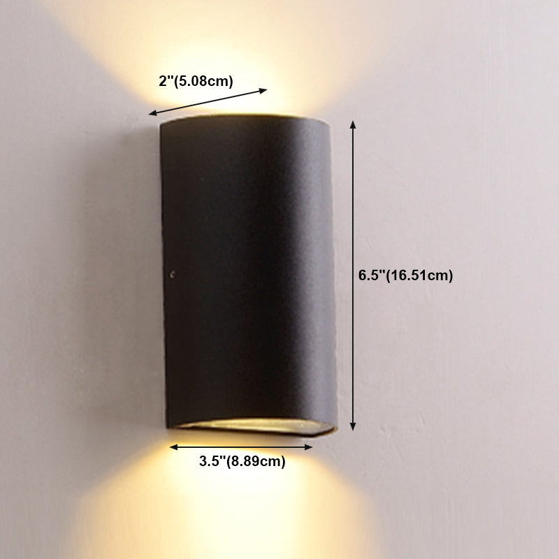 Contemporary Aluminum Wall Light Geometric Wall Washer in Black for Outdoors