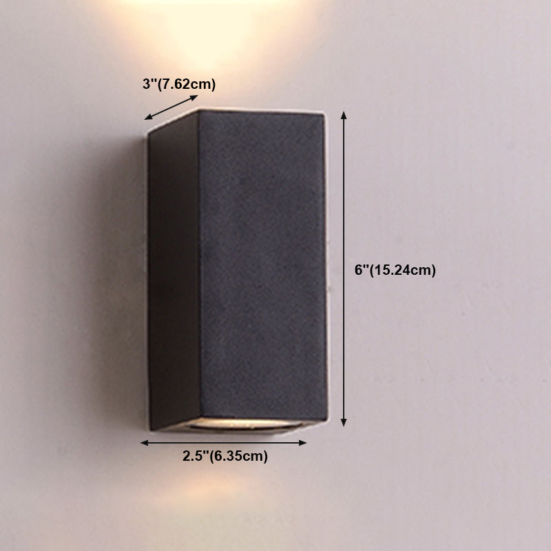 Contemporary Aluminum Wall Light Geometric Wall Washer in Black for Outdoors