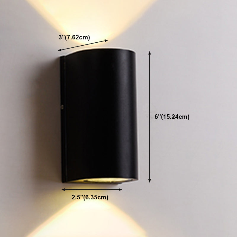 Contemporary Aluminum Wall Light Geometric Wall Washer in Black for Outdoors