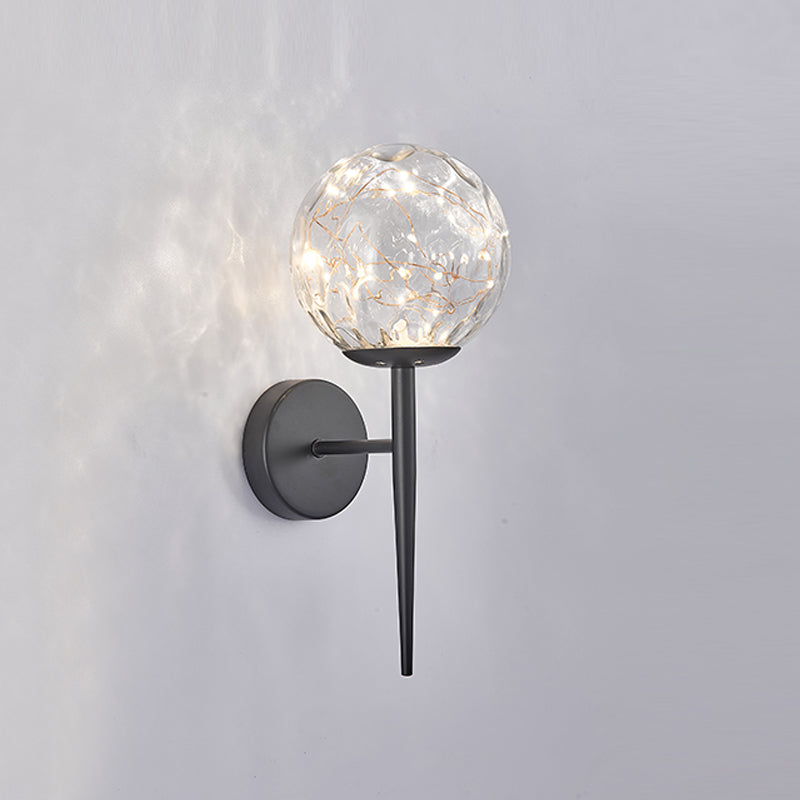 Modern Style Sphere Sconce Light Fixtures Glass 1 Light Wall Mounted Lighting