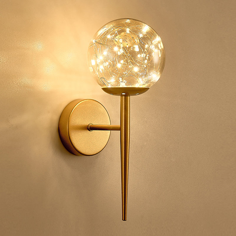 Modern Style Sphere Sconce Light Fixtures Glass 1 Light Wall Mounted Lighting