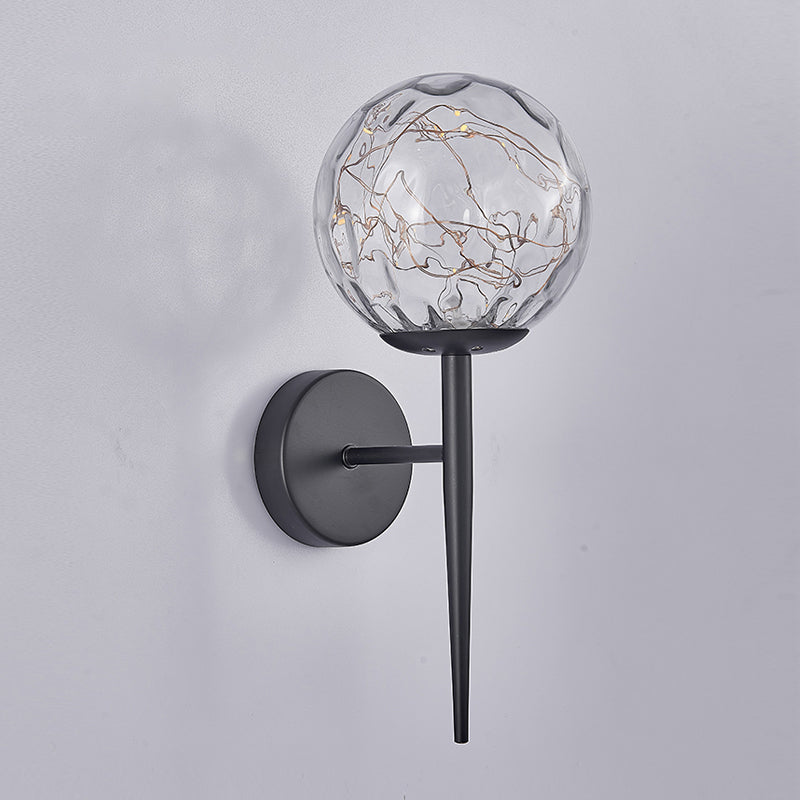Modern Style Sphere Sconce Light Fixtures Glass 1 Light Wall Mounted Lighting