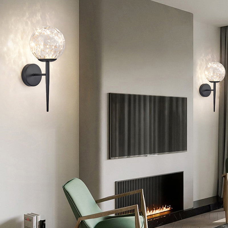Modern Style Sphere Sconce Light Fixtures Glass 1 Light Wall Mounted Lighting