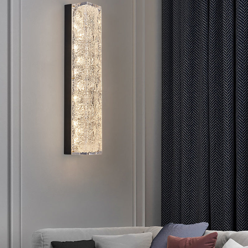 Modern Style Brass Wall Light Cuboid Shape Wall Sconce for Living Room