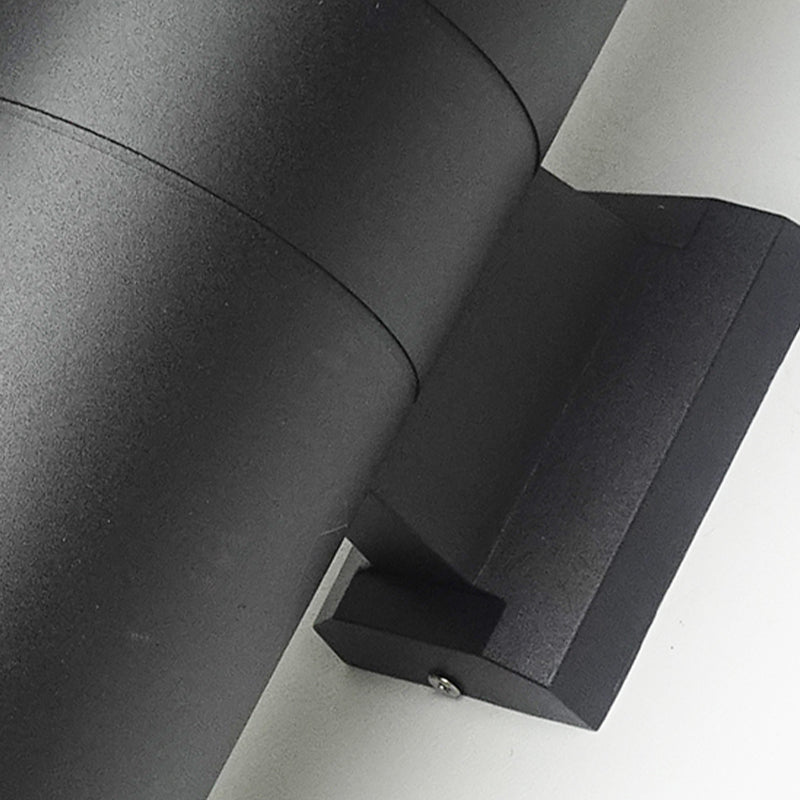 Contemporary Black Wall Light Cylinder 2 Lights Wall Washer with Aluminum for Outdoors