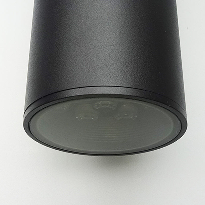 Contemporary Black Wall Light Cylinder 2 Lights Wall Washer with Aluminum for Outdoors