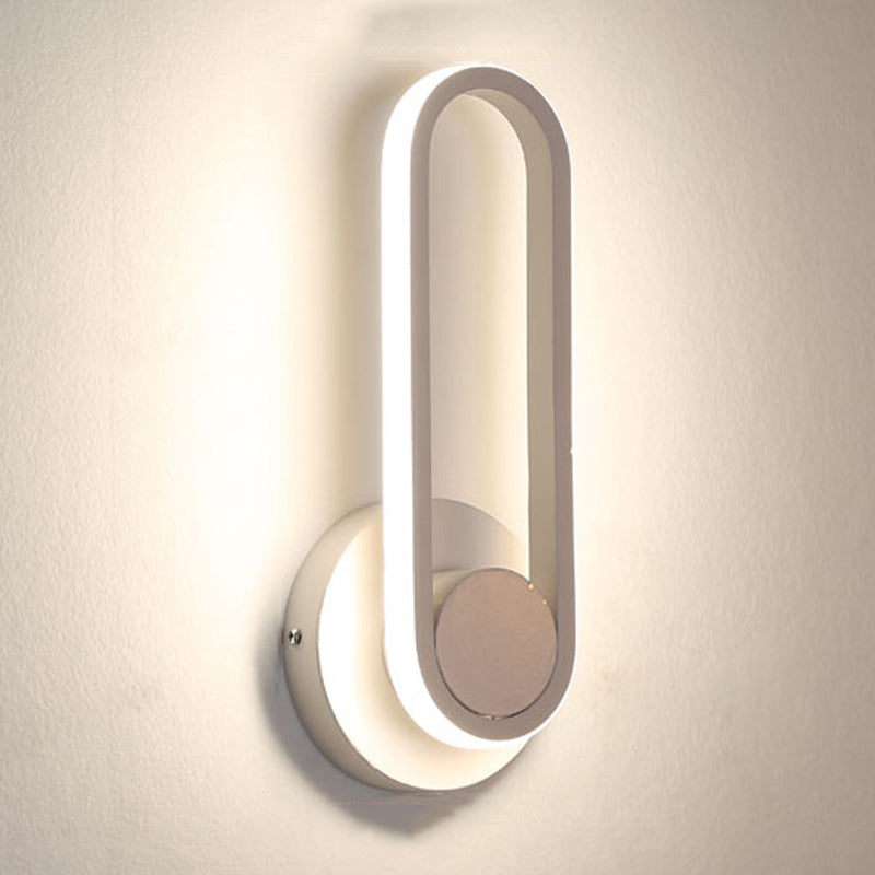 Modern Style Oval Wall Light Sconces Metal 1 Light Wall Lighting