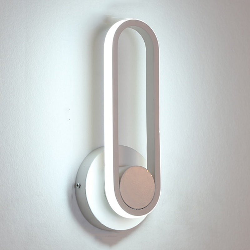 Modern Style Oval Wall Light Sconces Metal 1 Light Wall Lighting