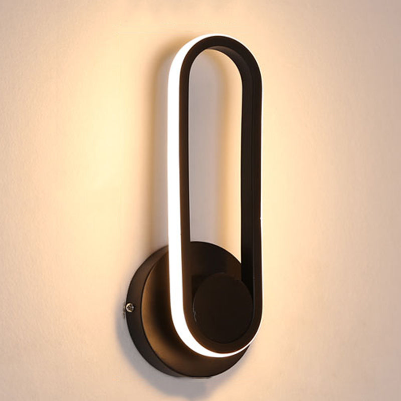 Modern Style Oval Wall Light Sconces Metal 1 Light Wall Lighting