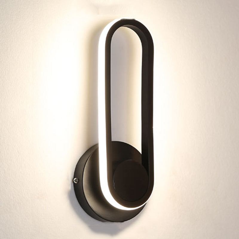 Modern Style Oval Wall Light Sconces Metal 1 Light Wall Lighting
