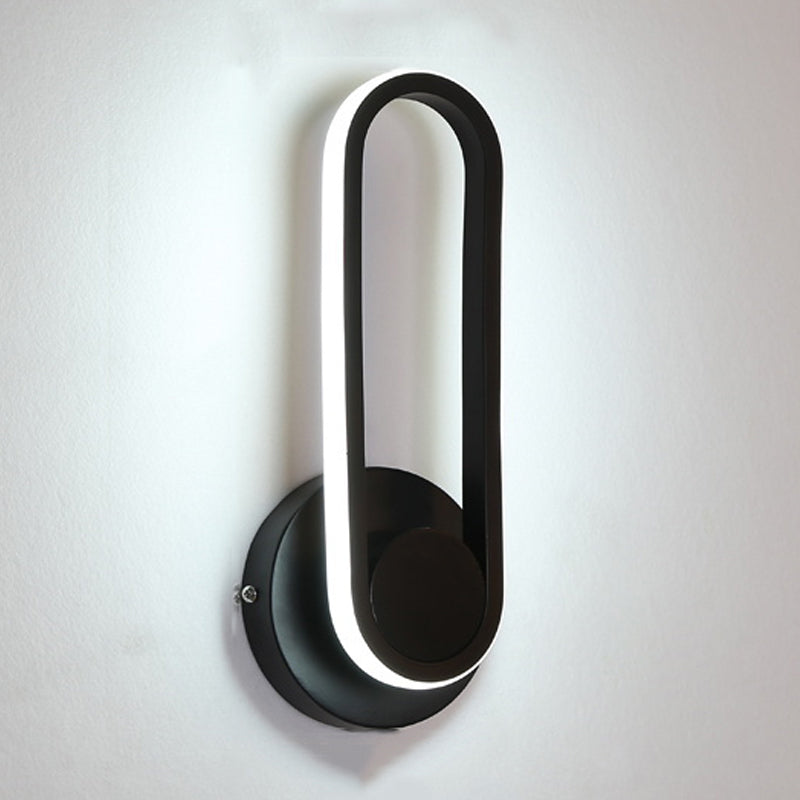 Modern Style Oval Wall Light Sconces Metal 1 Light Wall Lighting
