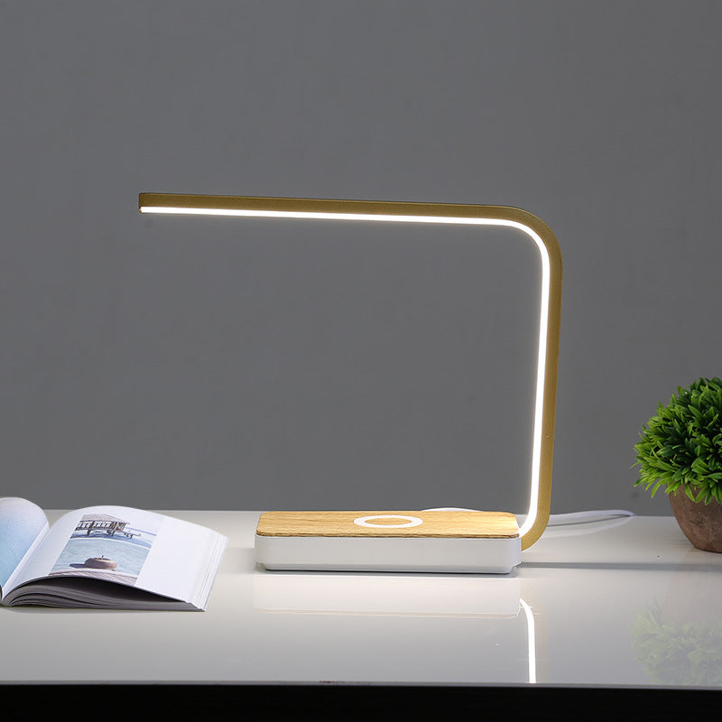 Strip Shade Table Lamp 1-Light LED Desk Light with Aluminum for Bedroom
