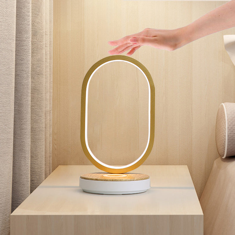 Strip Shade Table Lamp 1-Light LED Desk Light with Aluminum for Bedroom