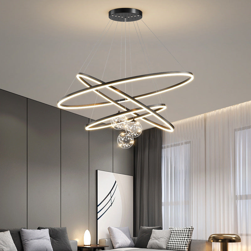 Circle Hanging Light Kit Modern Style Metal Multi Lights Hanging Ceiling Lights