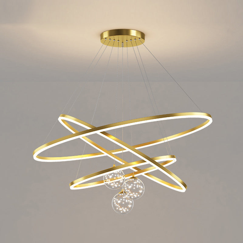 Circle Hanging Light Kit Modern Style Metal Multi Lights Hanging Ceiling Lights