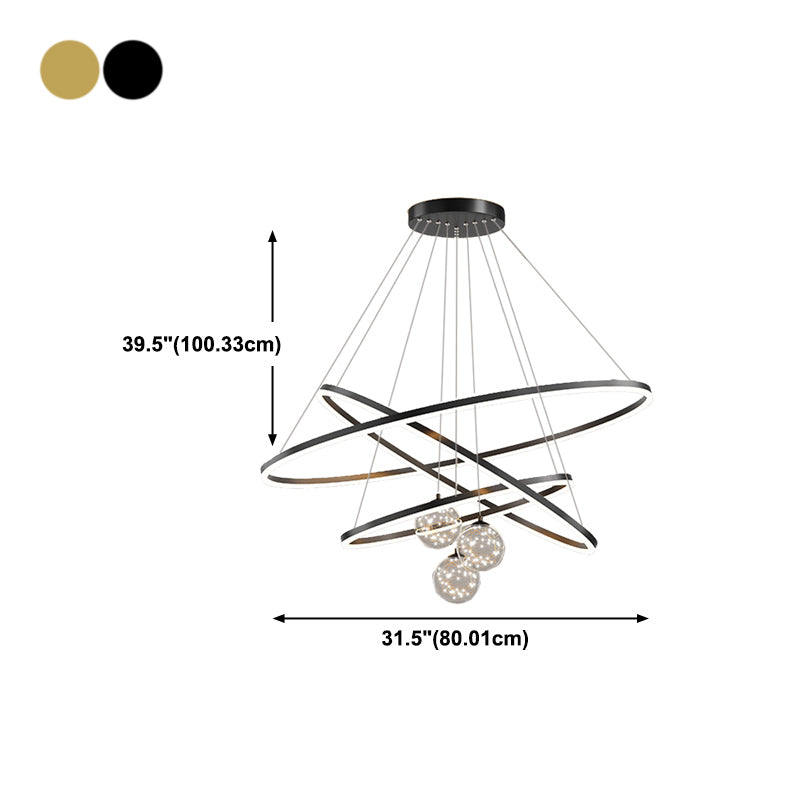 Circle Hanging Light Kit Modern Style Metal Multi Lights Hanging Ceiling Lights