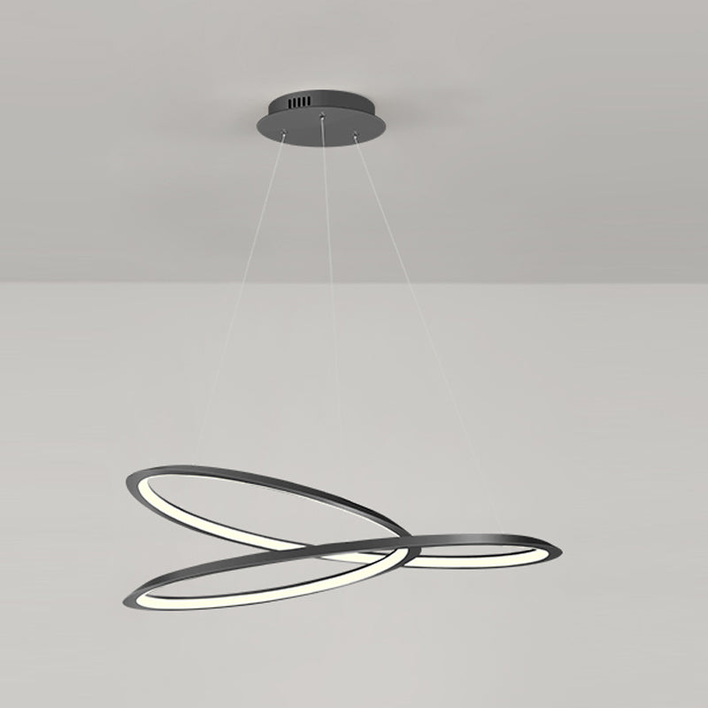 Strip Shape Chandelier 1-Light Hanging Pendant Light with Acrylic Shade for Bedroom