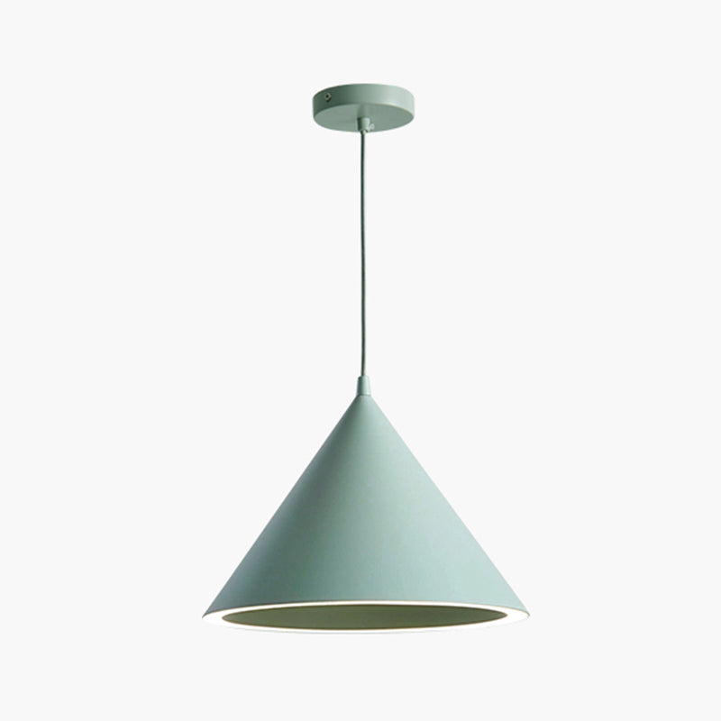 Metal Cone Shade Hanging Lights Modern Macaron Style 1 Light Hanging Mount Fixture for Bedroom