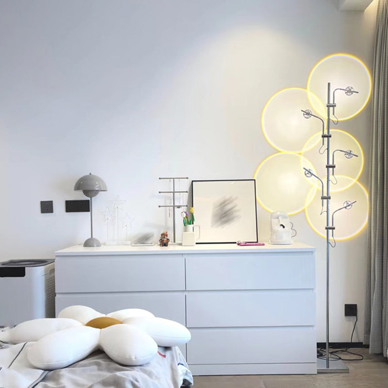 Modern Tree Shape Floor Lamp Metal Multi Light Floor Light for Living Room