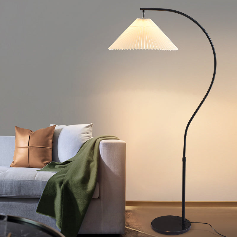 Fabric Cone Shape Floor Light Simple Style Floor Lamp for Living Room