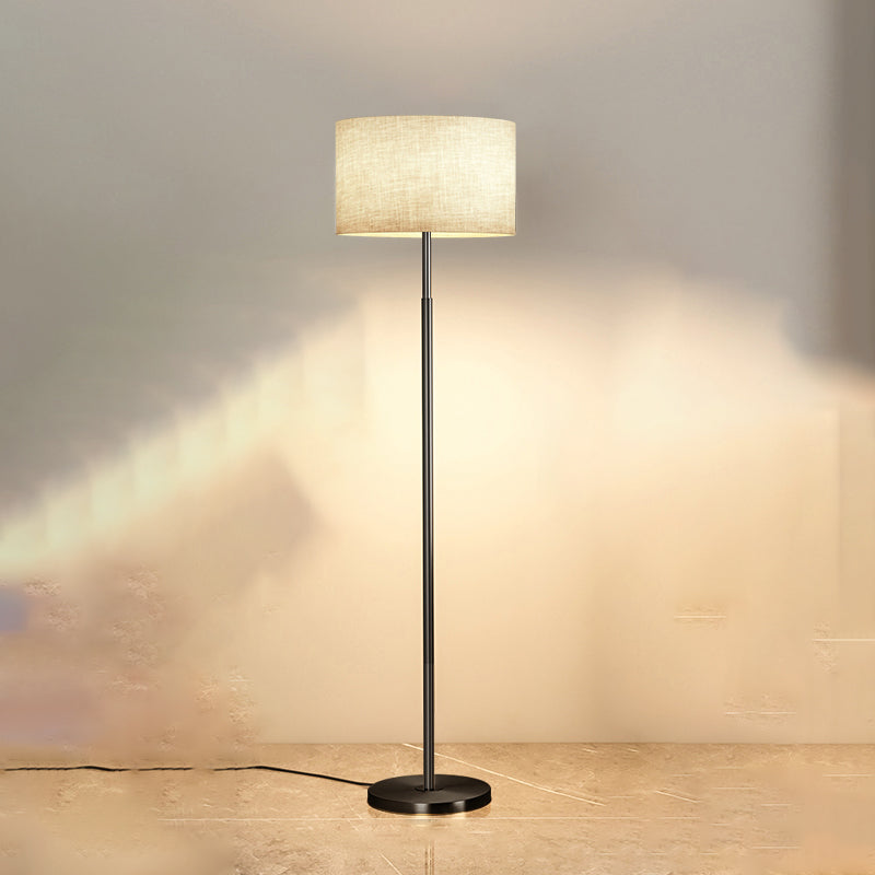 Fabric Cylinder Floor Lamp Modern Style Floor Light for Living Room