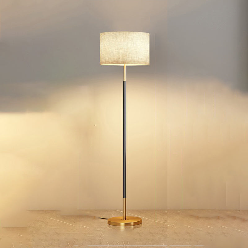 Fabric Cylinder Floor Lamp Modern Style Floor Light for Living Room