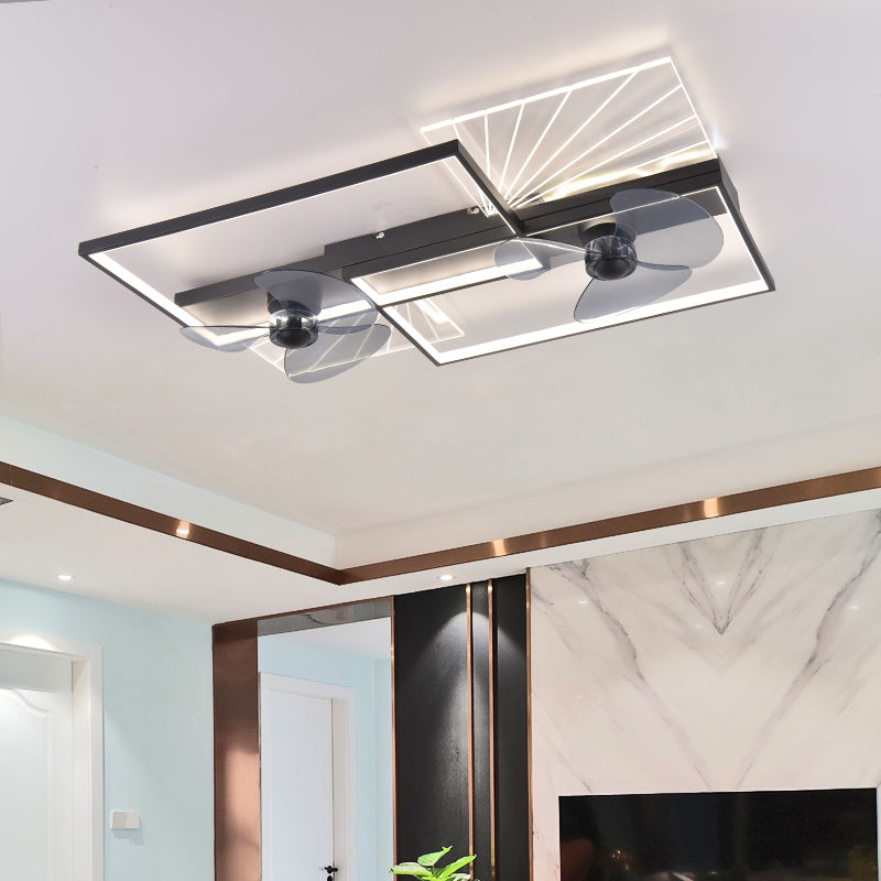 Modern Ceiling Mount Lamp Simple LED Ceiling Fan Light with Acrylic Shade for Living Room