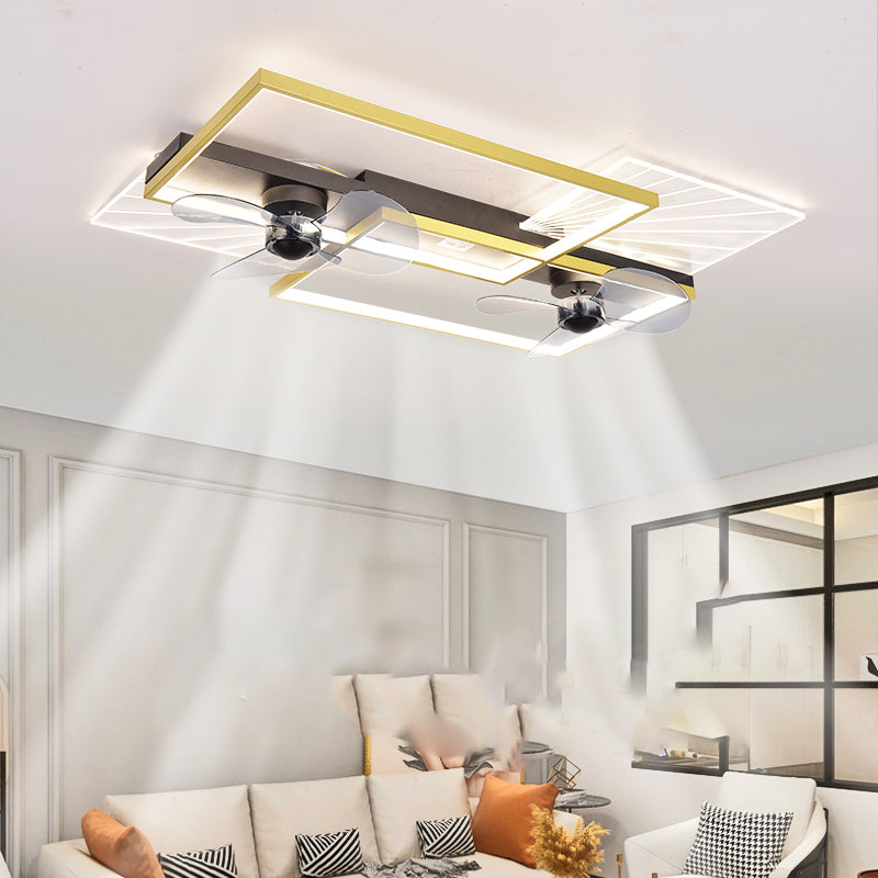 Modern Ceiling Mount Lamp Simple LED Ceiling Fan Light with Acrylic Shade for Living Room